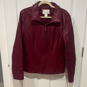 Offers accepted! Worthington Burgundy Lambskin Leather Jacket Large